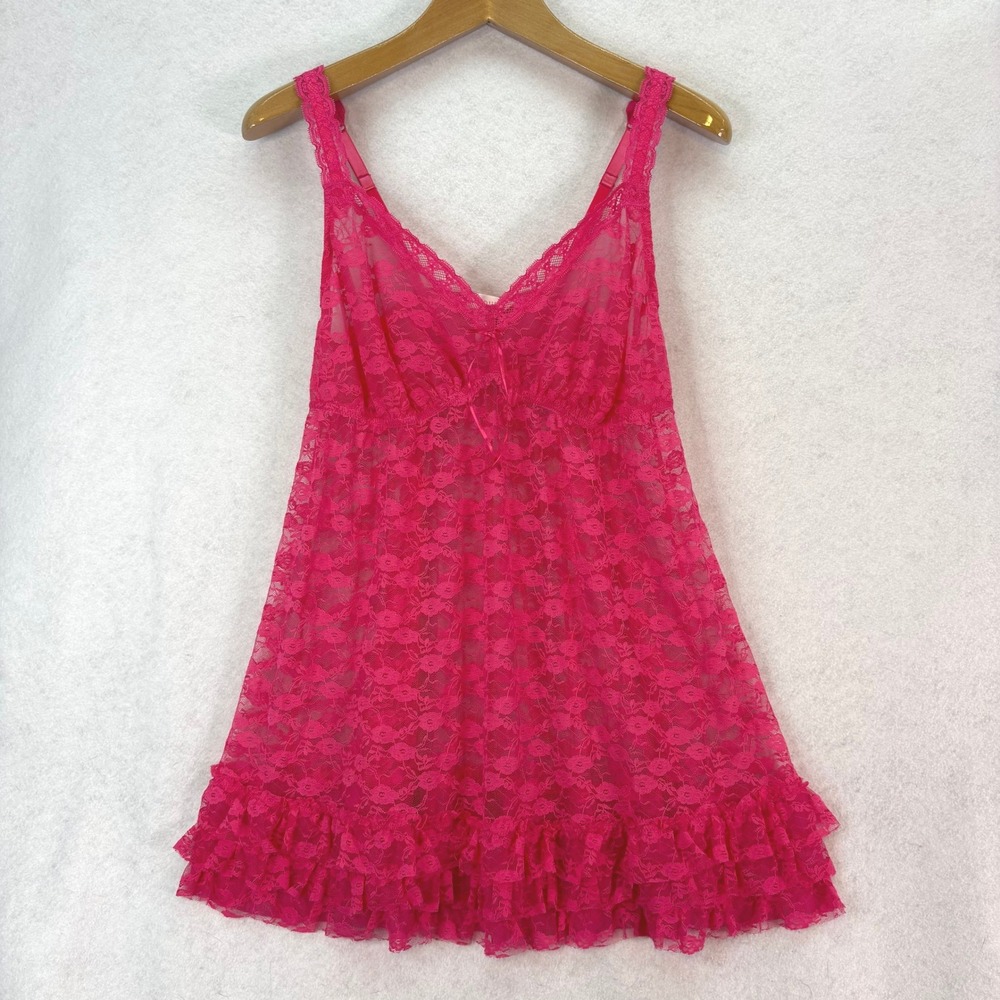 Cacique Floral Lace Pink Babydoll Nightie Sz 18/20 Coquette Barbiecore Romantic